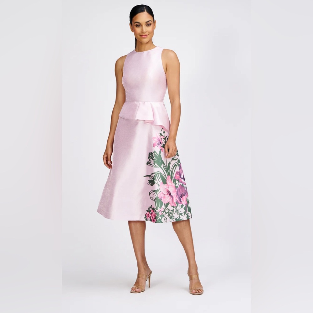 Kay Unger Pink Floral A-Line Skirt